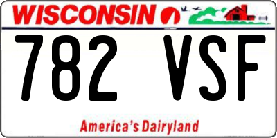 WI license plate 782VSF