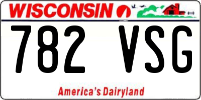 WI license plate 782VSG
