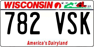 WI license plate 782VSK