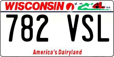 WI license plate 782VSL