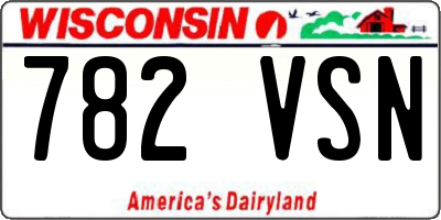 WI license plate 782VSN