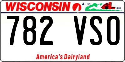 WI license plate 782VSO