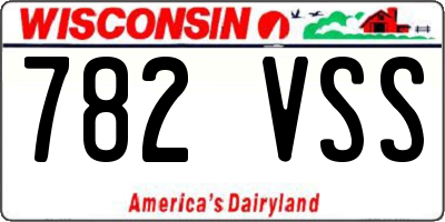 WI license plate 782VSS