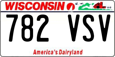 WI license plate 782VSV