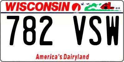 WI license plate 782VSW