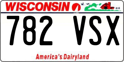 WI license plate 782VSX