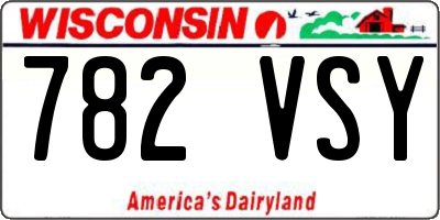 WI license plate 782VSY
