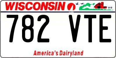 WI license plate 782VTE