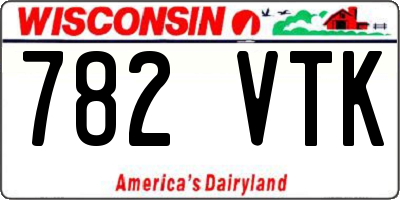 WI license plate 782VTK