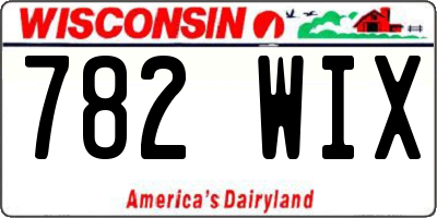 WI license plate 782WIX