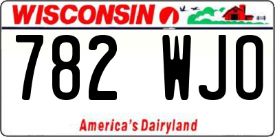 WI license plate 782WJO