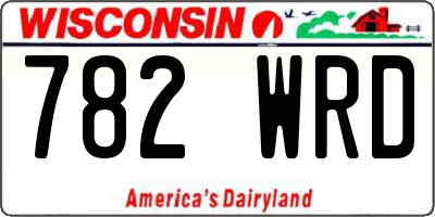 WI license plate 782WRD