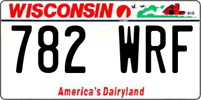 WI license plate 782WRF