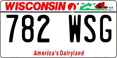 WI license plate 782WSG