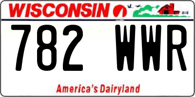 WI license plate 782WWR