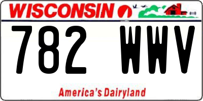 WI license plate 782WWV