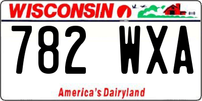 WI license plate 782WXA