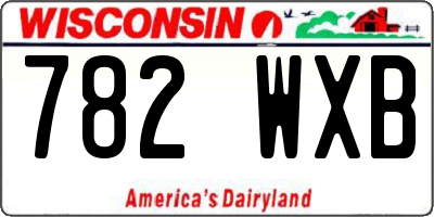 WI license plate 782WXB