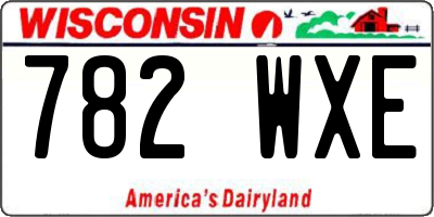 WI license plate 782WXE