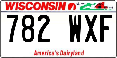 WI license plate 782WXF