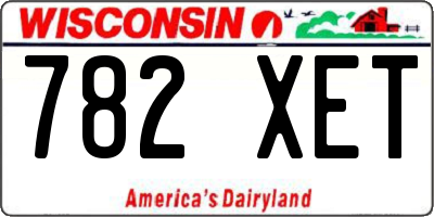 WI license plate 782XET
