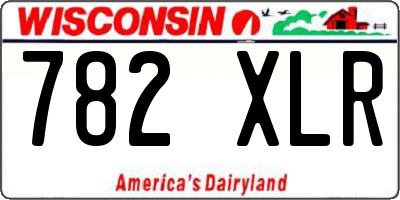 WI license plate 782XLR