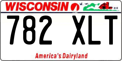 WI license plate 782XLT