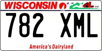 WI license plate 782XML
