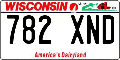 WI license plate 782XND