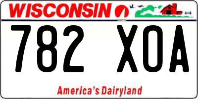 WI license plate 782XOA