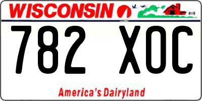 WI license plate 782XOC