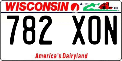 WI license plate 782XON