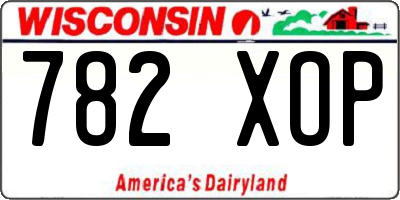 WI license plate 782XOP
