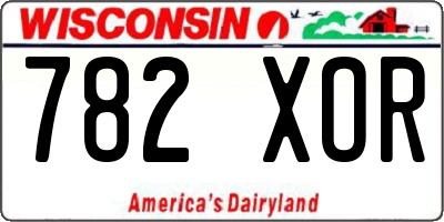 WI license plate 782XOR