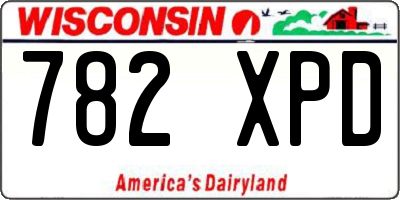 WI license plate 782XPD