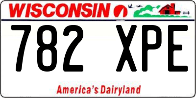 WI license plate 782XPE