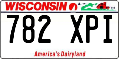 WI license plate 782XPI