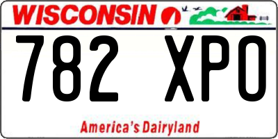 WI license plate 782XPO