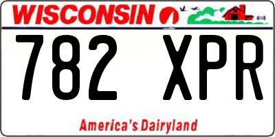 WI license plate 782XPR