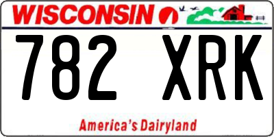 WI license plate 782XRK