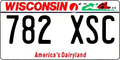 WI license plate 782XSC