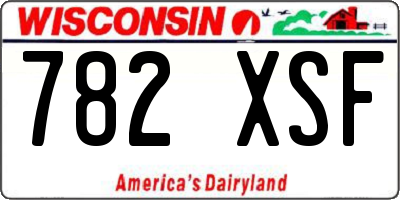 WI license plate 782XSF