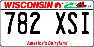 WI license plate 782XSI