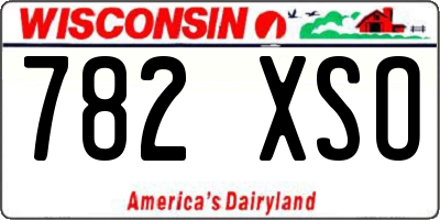 WI license plate 782XSO