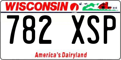 WI license plate 782XSP