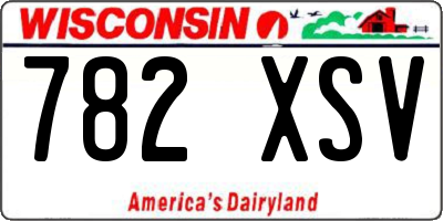 WI license plate 782XSV