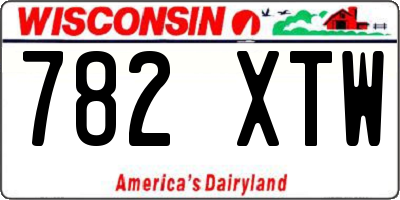 WI license plate 782XTW