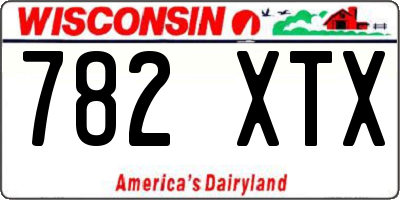WI license plate 782XTX