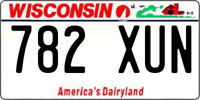 WI license plate 782XUN