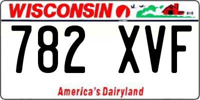 WI license plate 782XVF
